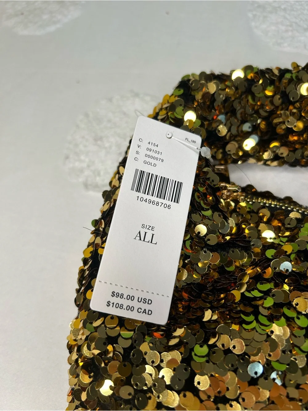 Anthropologie Paillette Sequin Crescent Bag